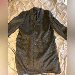 Vintage Tweed 50s 60s Wool Plaid Overcoat Atomic Medium Top Coat 44 Robert Hall